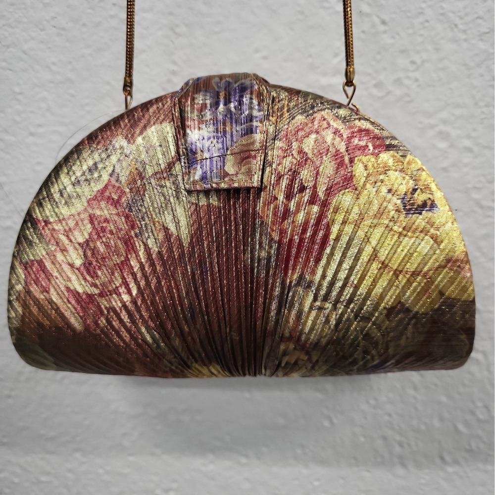 Vintage Alexon CA14443 Fan Shape Evening Shimmery Bag, Multicolor